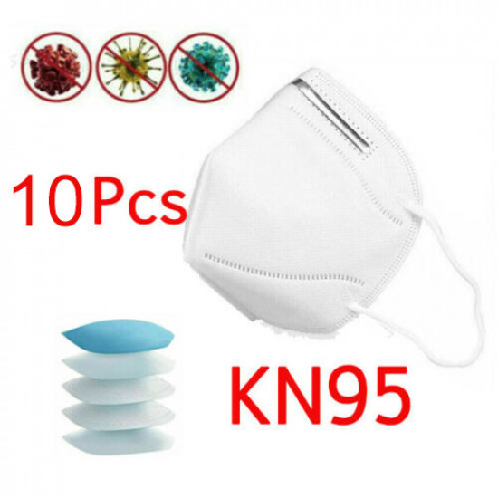 10Pcs Face MASk Filters Anti Pollution Anti Face Cup KN95 with Active Carbon Fold Flat 