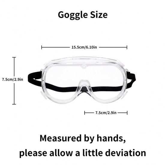 Glass Goggles Work Lab Eye Protection Transparent Adjustable Headband