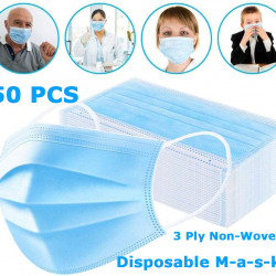 50Pcs Disposable Face mA-sK 3 Ply Polyester with Ear Loop 100%