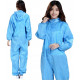 Blue Reusable Isolation Gown Protective Overall Coverall Suit Safety Hooded Workwear