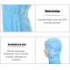 Blue Reusable Isolation Gown Protective Overall Coverall Suit Safety Hooded Workwear